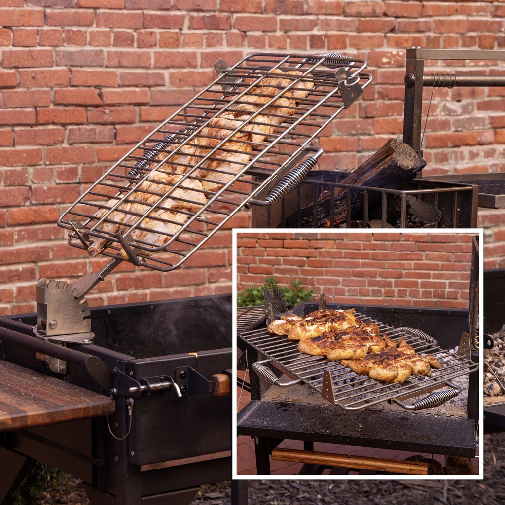 Backyard Discovery Argentine Santa Maria XL Wood Fire & Charcoal Steel Grill, 723 Square Inch - Asado Clamp