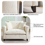 Oversized Chenille Fabric Armchair With 33.9 in Wide Seat Cushion