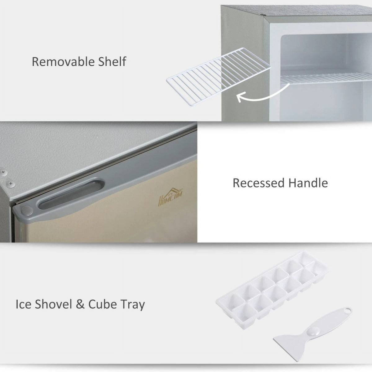 HOMCOM Compact Upright Mini Freezer, 1.1 Cu.Ft, Gray 05