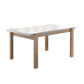 Rectangular Wooden Dining Table With Straight Legs, White & Brown, 30 x 31.5 x 47.25 in