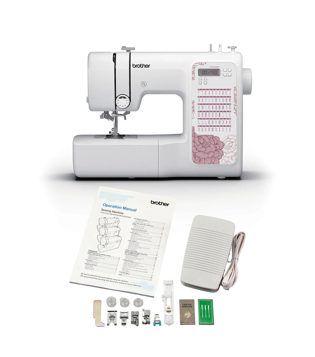 Brother Computerized Sewing Machine, Light Mauve Floral, 60 Built-In Stitches - CP2160M