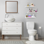 Floating Engineered Wood Wall Shelves, Set Of 3, 23.75 in x 9.25 in