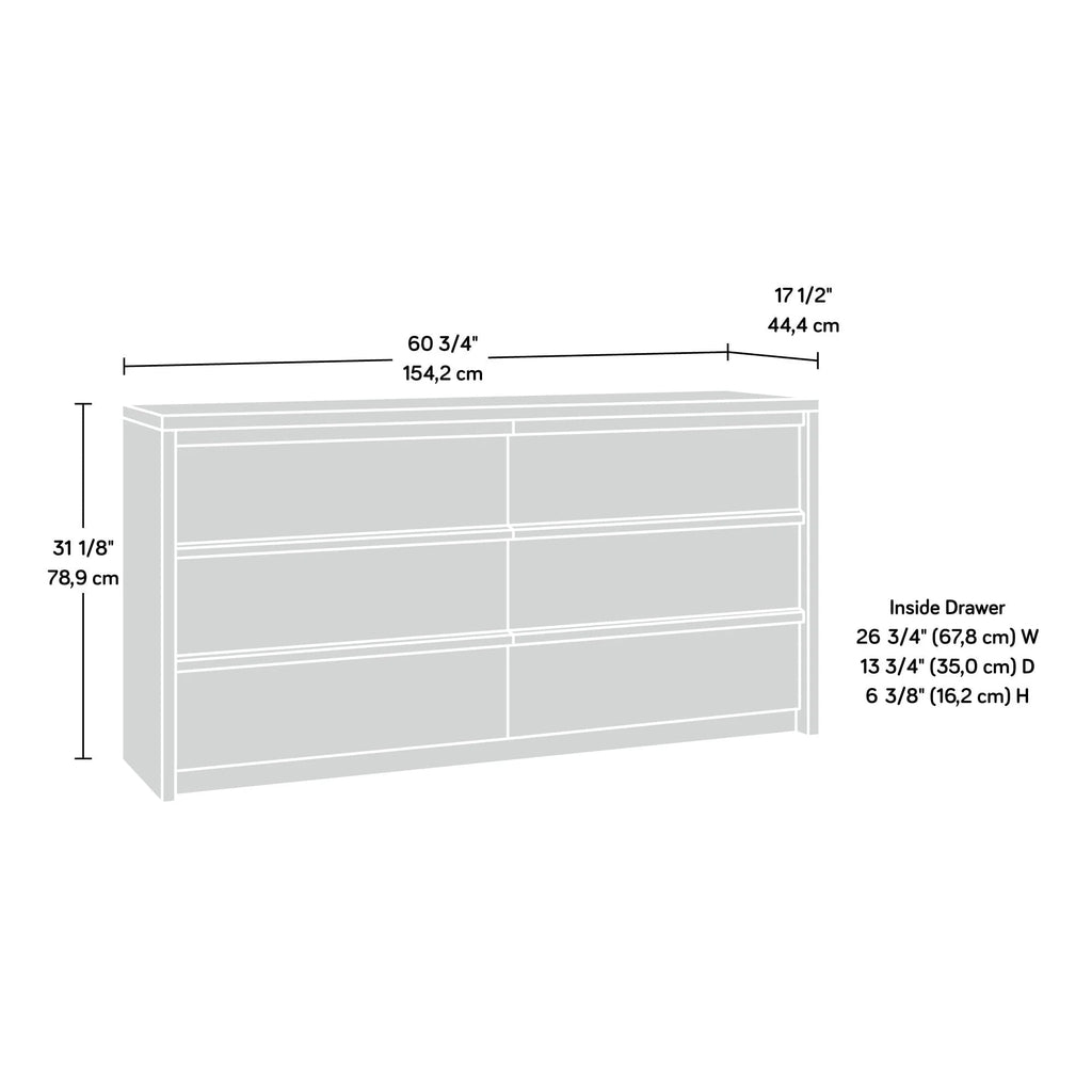 Better Homes and Gardens Montclair 6-Drawer Dresser, Vintage Walnut Finish