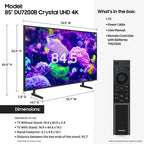 Samsung Crystal UHD 4K Smart TV, 85-Inch With HDR - DU7200B