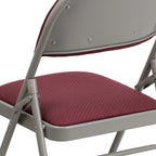 Flash Furniture HERCULES Series Triple-Braced Burgundy Fabric Metal Folding Chair
