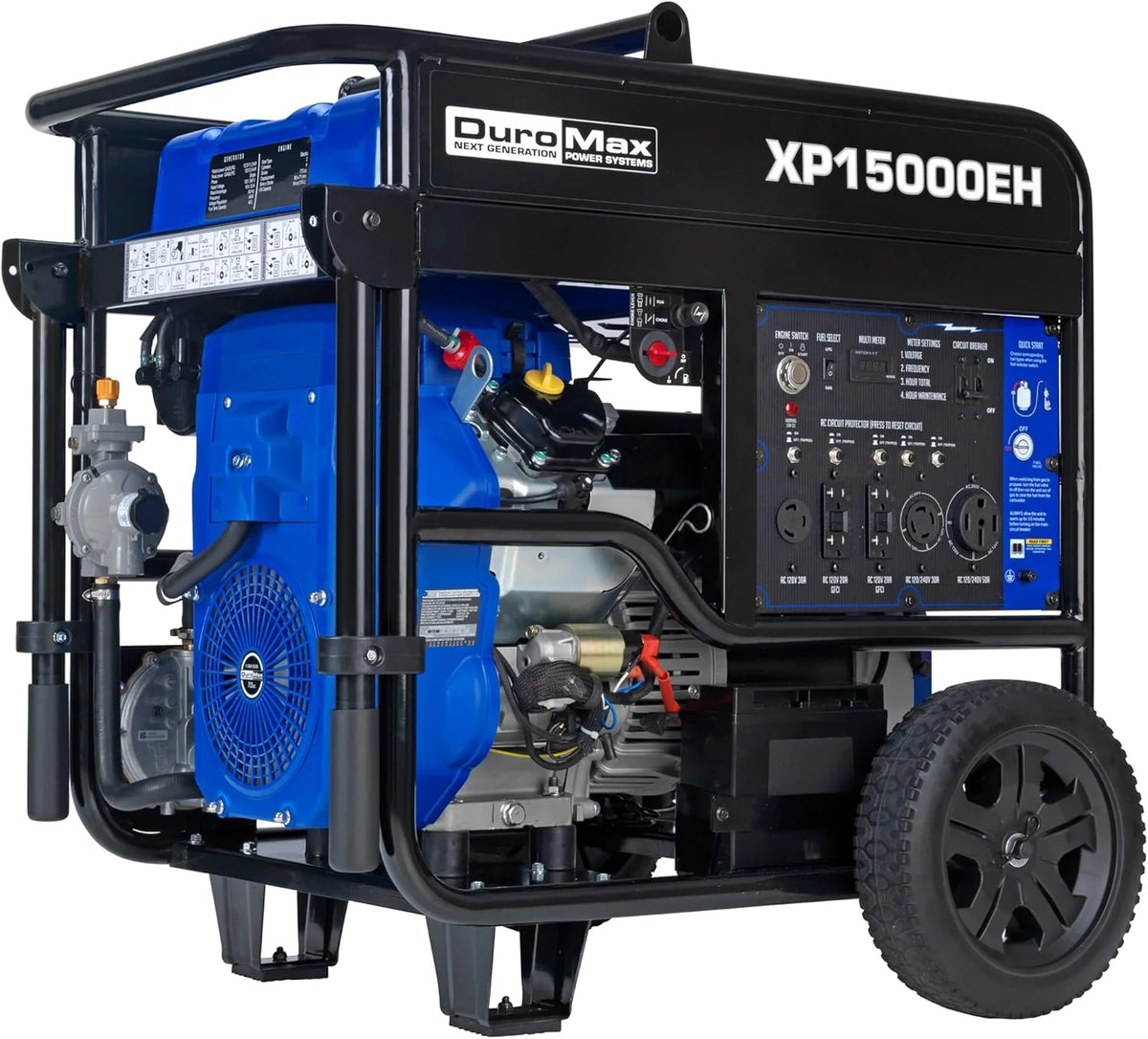 DuroMax 13,000-Watt Dual Fuel Portable Generator, Gasoline/Propane, Electric Start - XP13000EH
