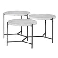 Bailey Street Home 38 inch Tiered Coffee Table, White Venetian Marble/Gunmetal Finish - 208-Bel-3826004