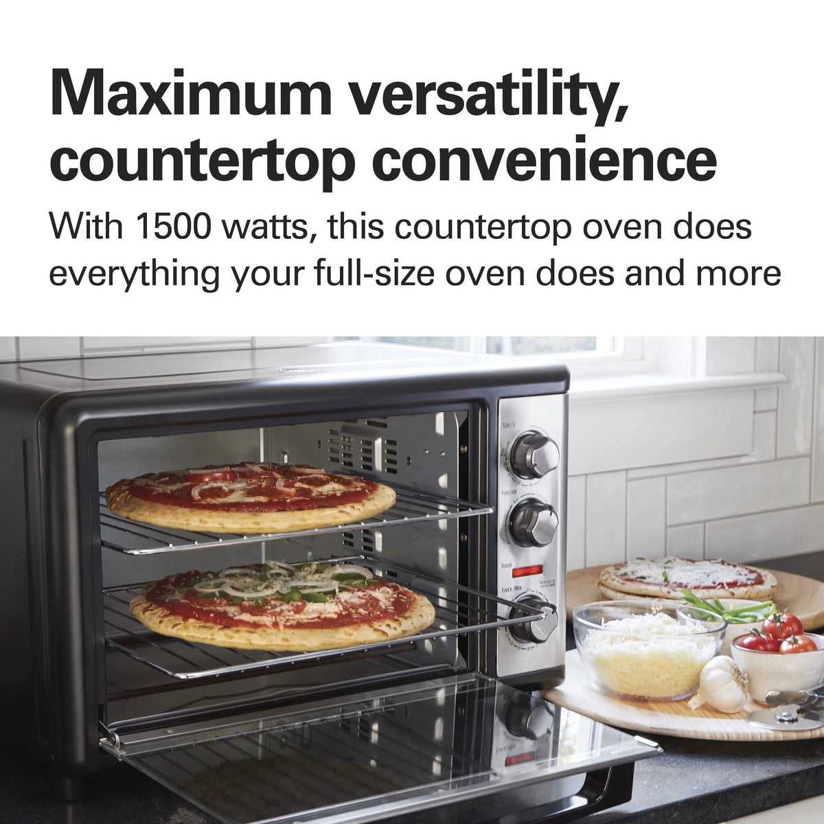 Hamilton Beach Countertop Convection Oven With Rotisserie, 1500 Watts, Stainless Steel - 31108