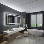 LED Lighted Bathroom Vanity Mirror, Silver, 3 Colors