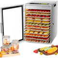 Food Dehydrator Machine, 12 Trays, Stainless Steel, 800W, 24H Timer, 30 C To 90 C
