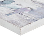 Hand-Painted Perched Birds Wood Plank Wall Decor, Reclaimed Gray, 30in W x 12in H x 1.5in D