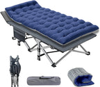 Slsy Folding Camping Cot 2 Pack, 75 x 28 x 14 in, 3.3 Inch 2-Sided Mattress - Carry Bag