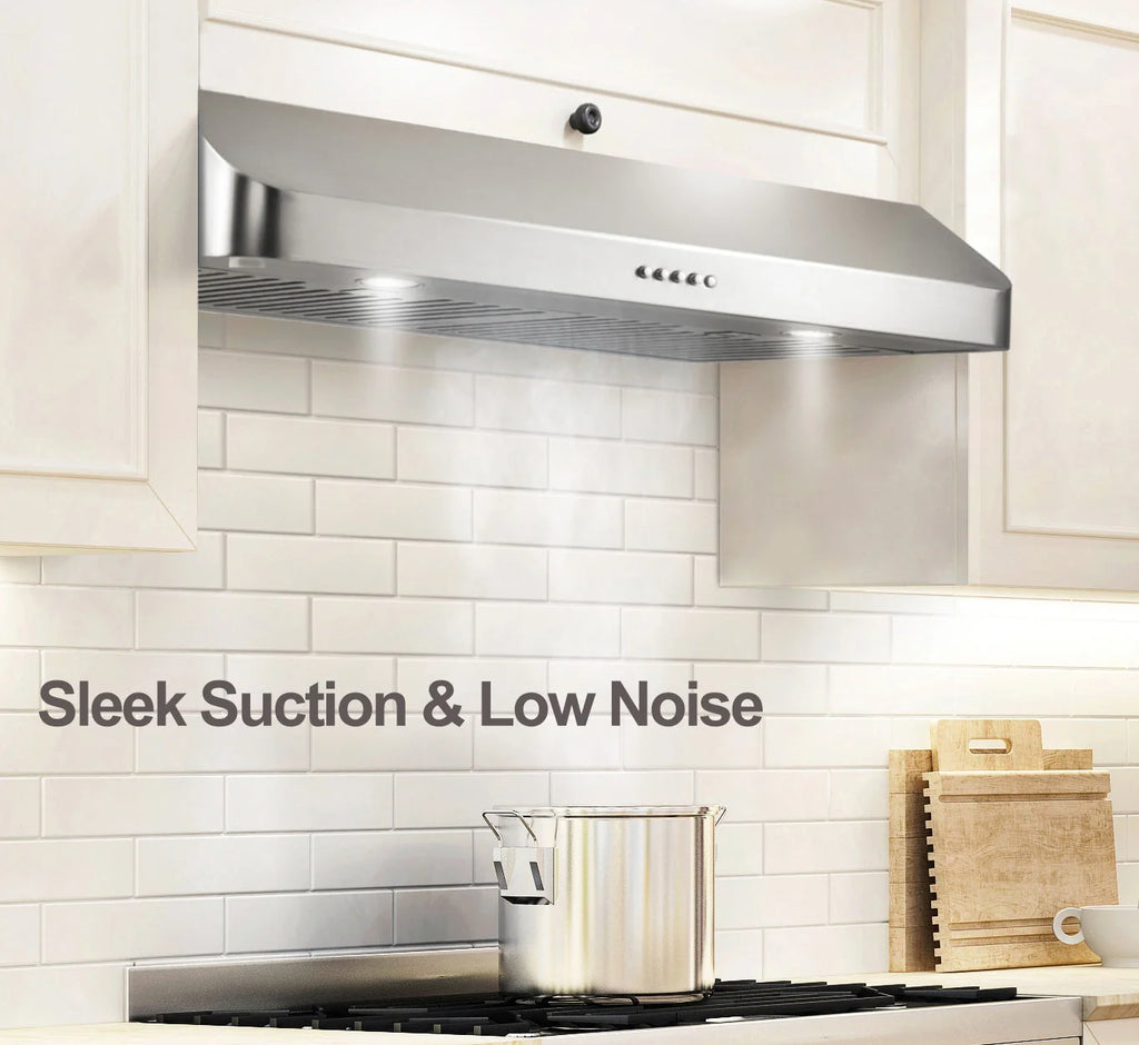Everkitch 30 Inch Ducted Under Cabinet Range Hood, Stainless Steel, 400 CFM