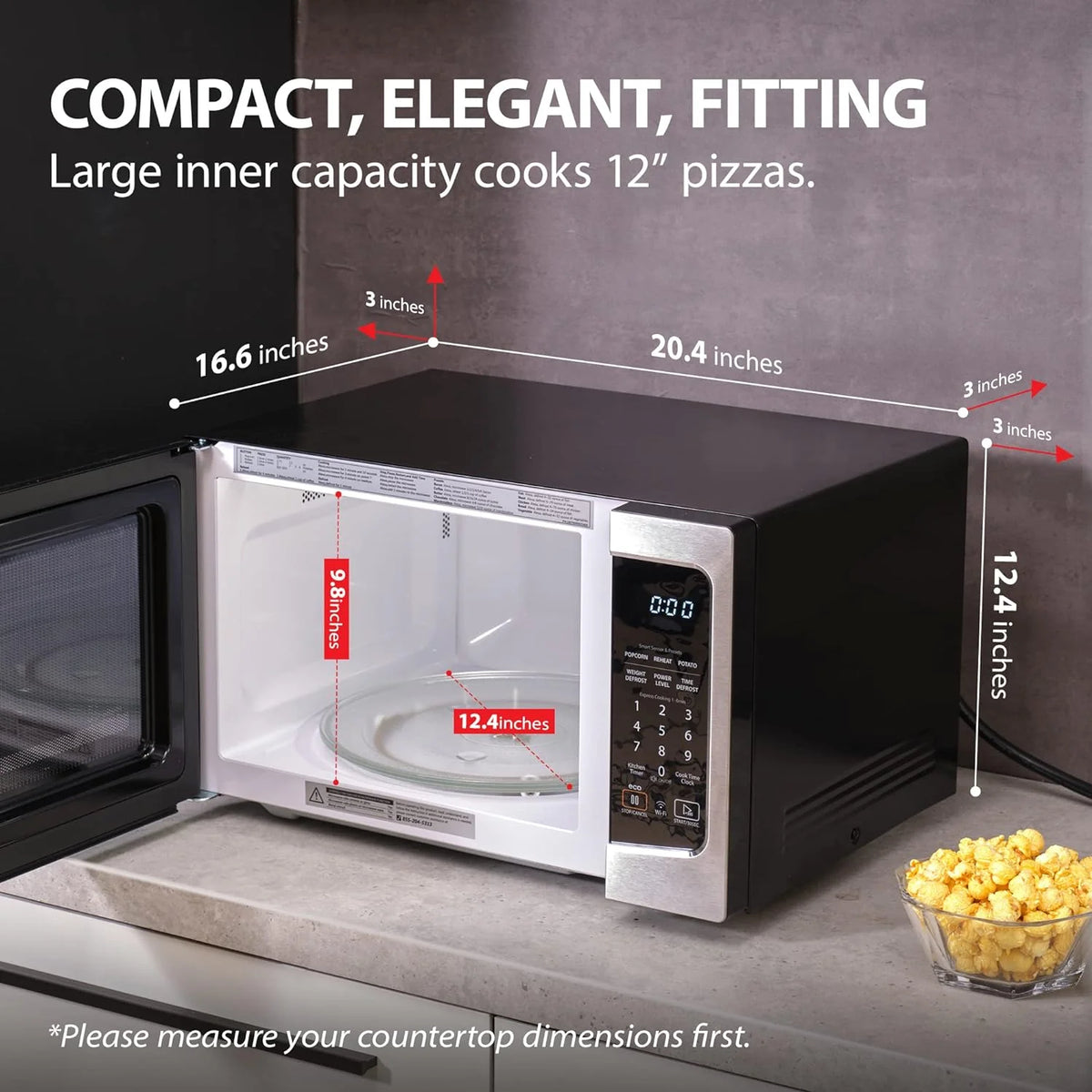TOSHIBA 4-in-1 Countertop Microwave Oven, 1.5 Cu Ft, 1000W, Silver - ML-EC42P(SS)