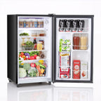TINKLE WELL Mini Fridge With Freezer, 3.2 Cu Ft, Single Door, Silver