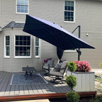 PURPLE LEAF 10 Feet Square Patio Cantilever Umbrella, Navy Blue