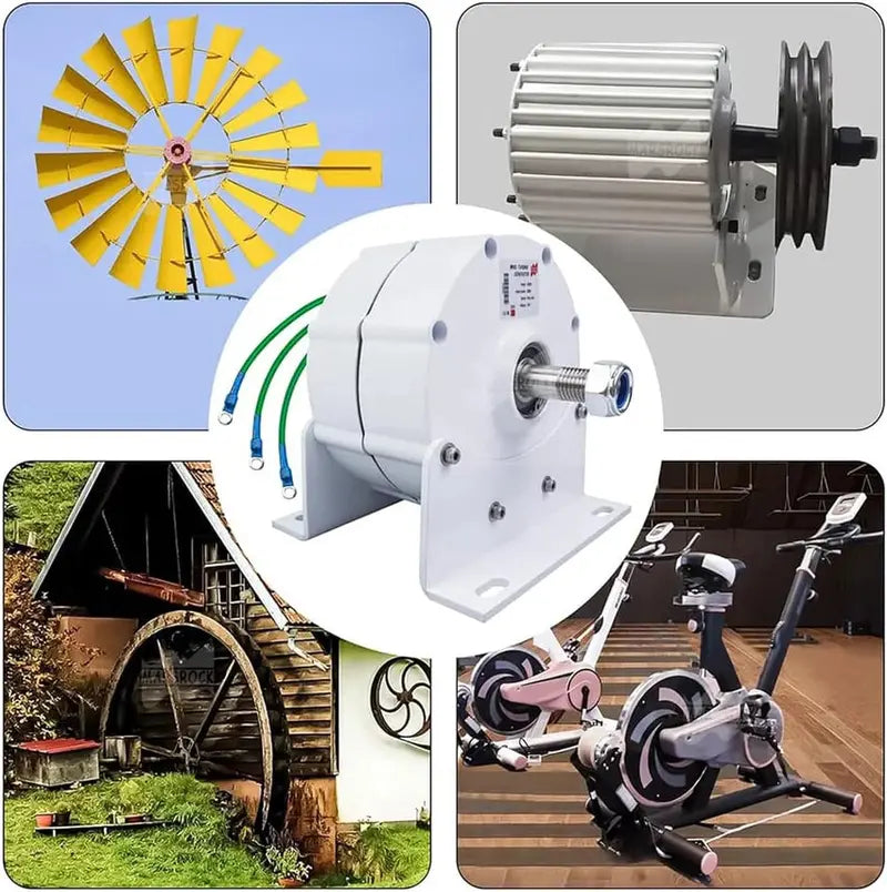 Gearless Permanent Magnet Generator 12000W, 12V/24V/48V/120V/220V, 3 Phase