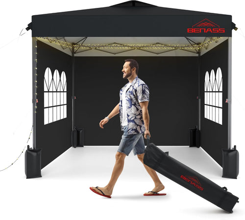 10x10 Pop-Up Canopy Tent With 3 Removable Sidewalls