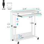 Height-Adjustable Portable Laptop Desk With Keyboard Tray, 43.3in H x 31.5in L x 17in D