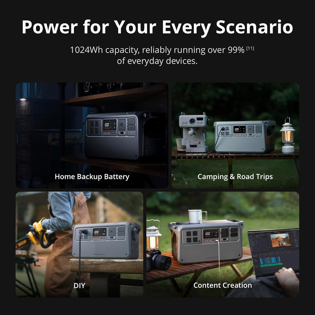 DJI Portable Power Station 1024Wh LFP Battery, 2600W Stable Output - Power 1000 V2