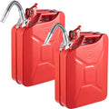 VEVOR Steel Jerry Fuel Can 5.3 Gallon/20 L, 2 Count, Red - 2X20LRED