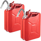 VEVOR Steel Jerry Fuel Can 5.3 Gallon/20 L, 2 Count, Red - 2X20LRED
