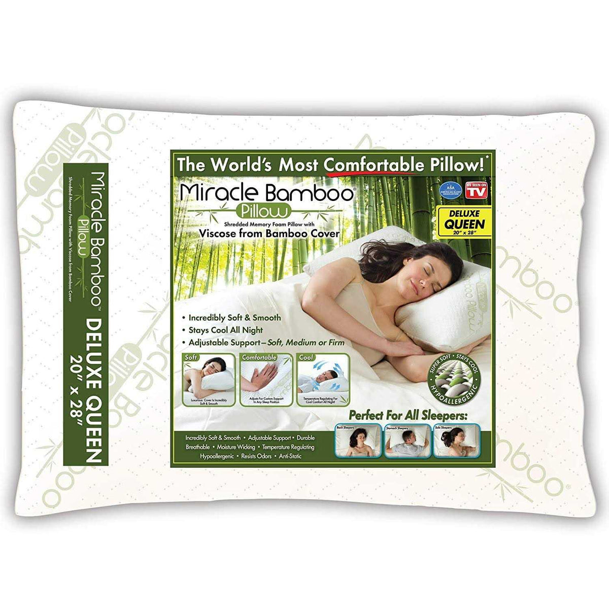 Miracle Bamboo Pillow - 28in L x 20in W