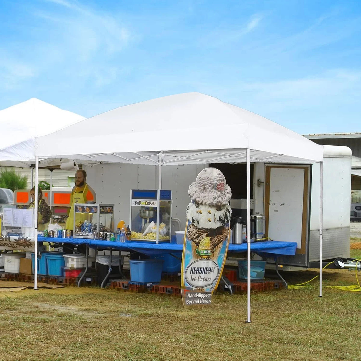 GVDV 10x10 ft Easy Pop Up Outdoor Canopy Tent - Blue