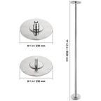 KFFKFF Dance Pole Set, 45mm Stainless Steel, Silver - HM-590S