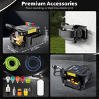 Commercial Electric Pressure Washer, 100bar 2.3GPM, 3HP PM Inverter Motor, 7 Nozzles