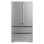 Cosmo 4-Piece Kitchen Appliance Package - 30 in Gas Range, Wall Mount Range Hood, 24 in Built-In Dishwasher, French Door Refrigerator