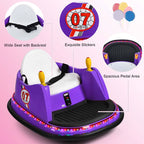 12V Toddler Battery Powered Bumper Car With Dual Joysticks And 360 Degree Spin