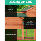 i.Pet Wooden Pet Hutch, 220 x 52 x84 cm