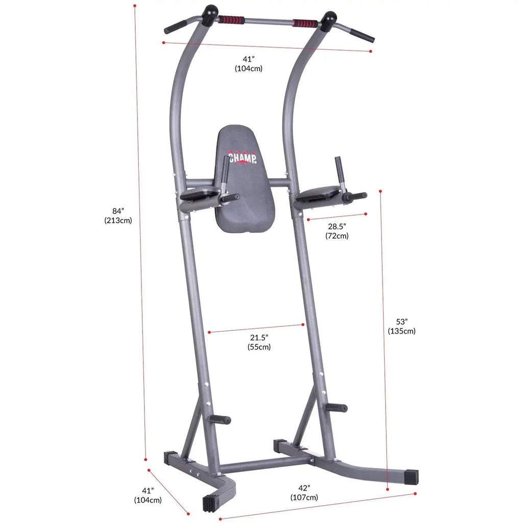 Body Champ Multi-Functional Power Tower, Gray - PT620