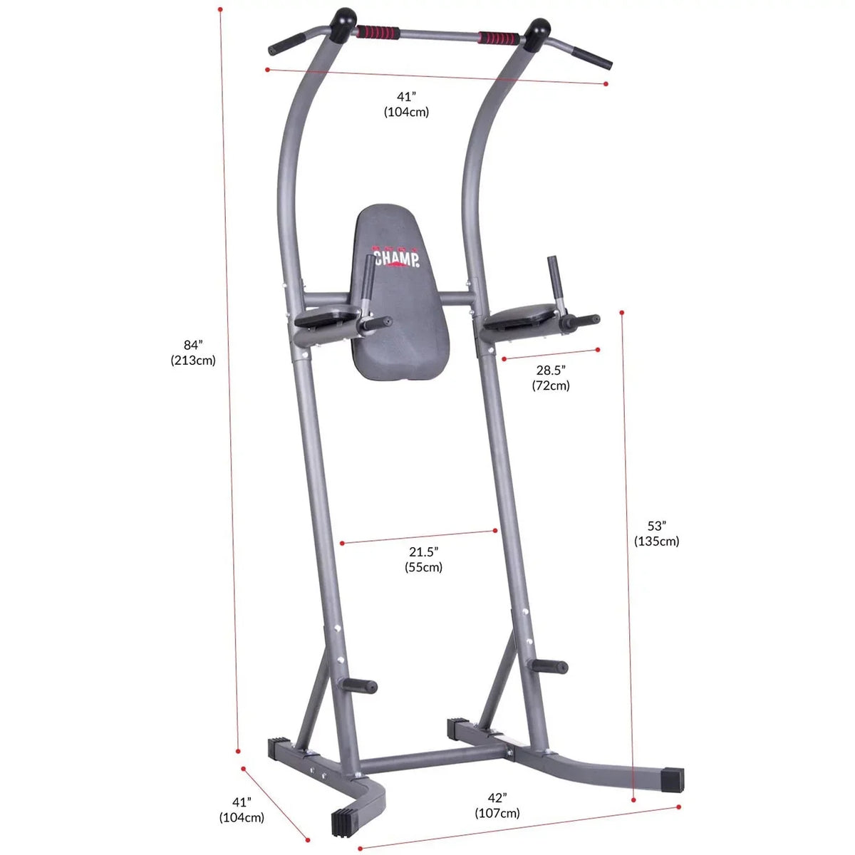 Body Champ Multi-Functional Power Tower, Gray - PT620