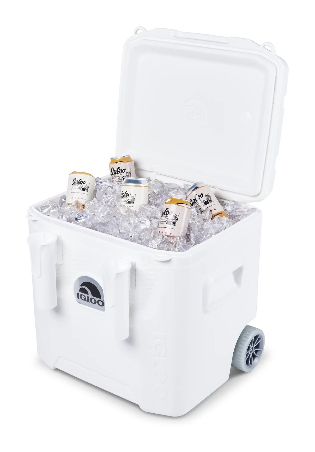 Igloo 52 QT 5-Day Marine Ice Chest Cooler With Wheels, White