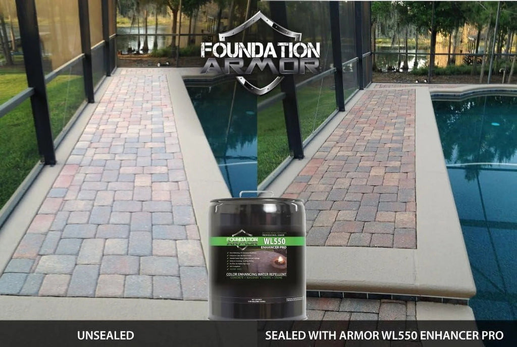 Armor Matte Wet Look Enhancer Sealer for Concrete, Brick, Pavers, Stone, and Slate - WL550-5 Gallon