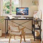 Small L-Shaped Computer Desk With Reversible Storage Shelves - 55-Inch / 47-Inch