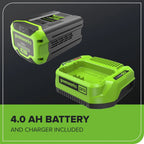 Greenworks 60V 17 inch Brushless Push Lawn Mower And 13 inch String Trimmer Combo With 4.0Ah Battery And 3A Charger