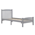 Ktaxon Wood Bed Frame With Headboard And Footboard, Gray Twin Size