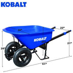 Kobalt Wheelbarrow 7-cu ft Dual Pneumatic Tires - PH7-S-2W-K 35284