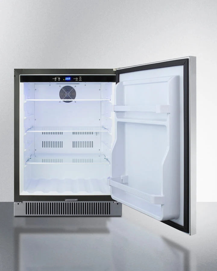 Built-In Outdoor All-Refrigerator, 24 in Wide, Stainless Steel, LHD