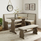 Hannah Breakfast Nook 3-Piece Dining Set With Corner Bench