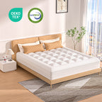 COOLHUT 4-Inch Dual Layer Gel Memory Foam Mattress Topper, King Size, White