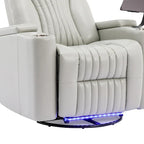 Power Home Theater Recliner Chair, 34.6 D x 38.2 W x 41.4 H, 110-160 Recline, 270 Swivel