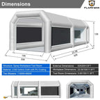 FLAPKWAN Inflatable Paint Booth 30X20X13FT With 1100W+950W Blowers