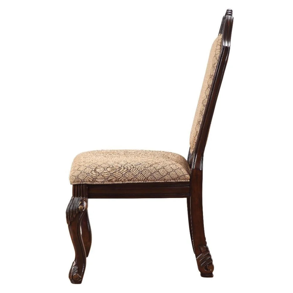 Espresso Finish Wood Dining Side Chairs, 2pc Set, Padded Seat And Back