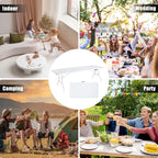 8 Foot Bi-Fold Outdoor Folding Table, White