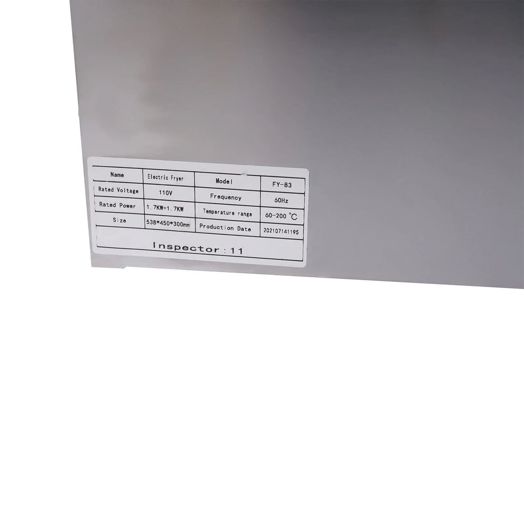Commercial Electric Deep Fryer, 5000W, 12L Single Tank, Stainless Steel Fry Basket