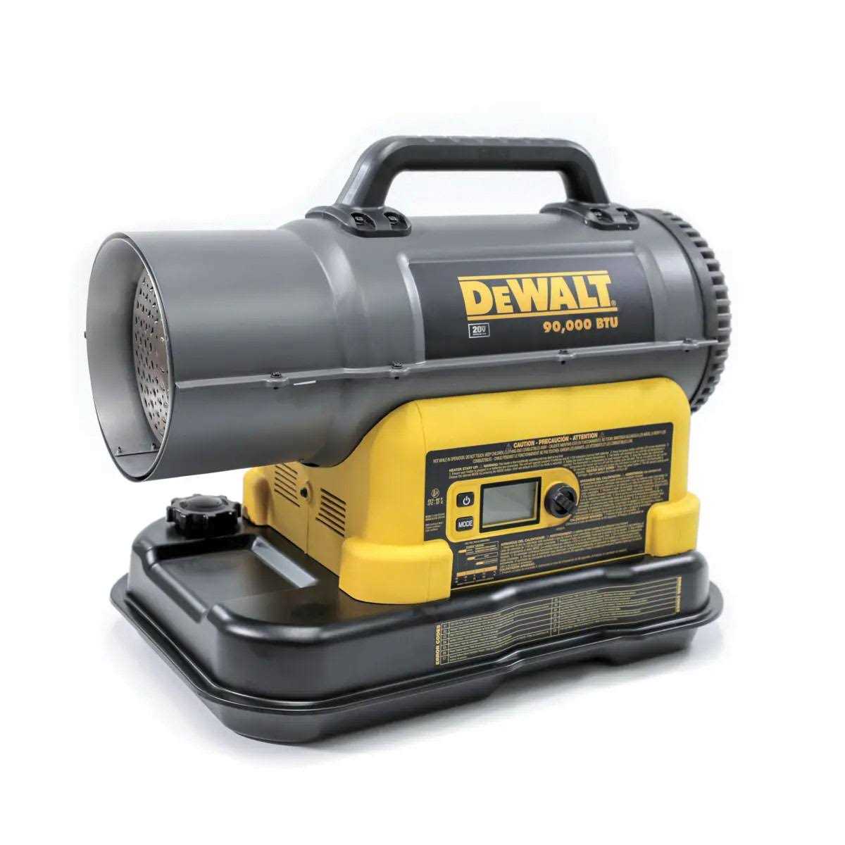 DeWalt Forced Air Kerosene Heater 20V Max 90000 Btu/h 1750 sq ft - F340991 DXH90CFAKD